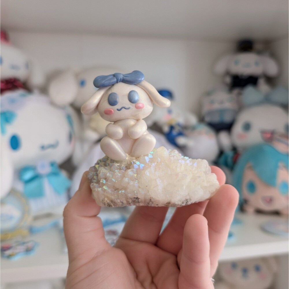 Cinnamoroll Crystal Cluster Figure Handmade